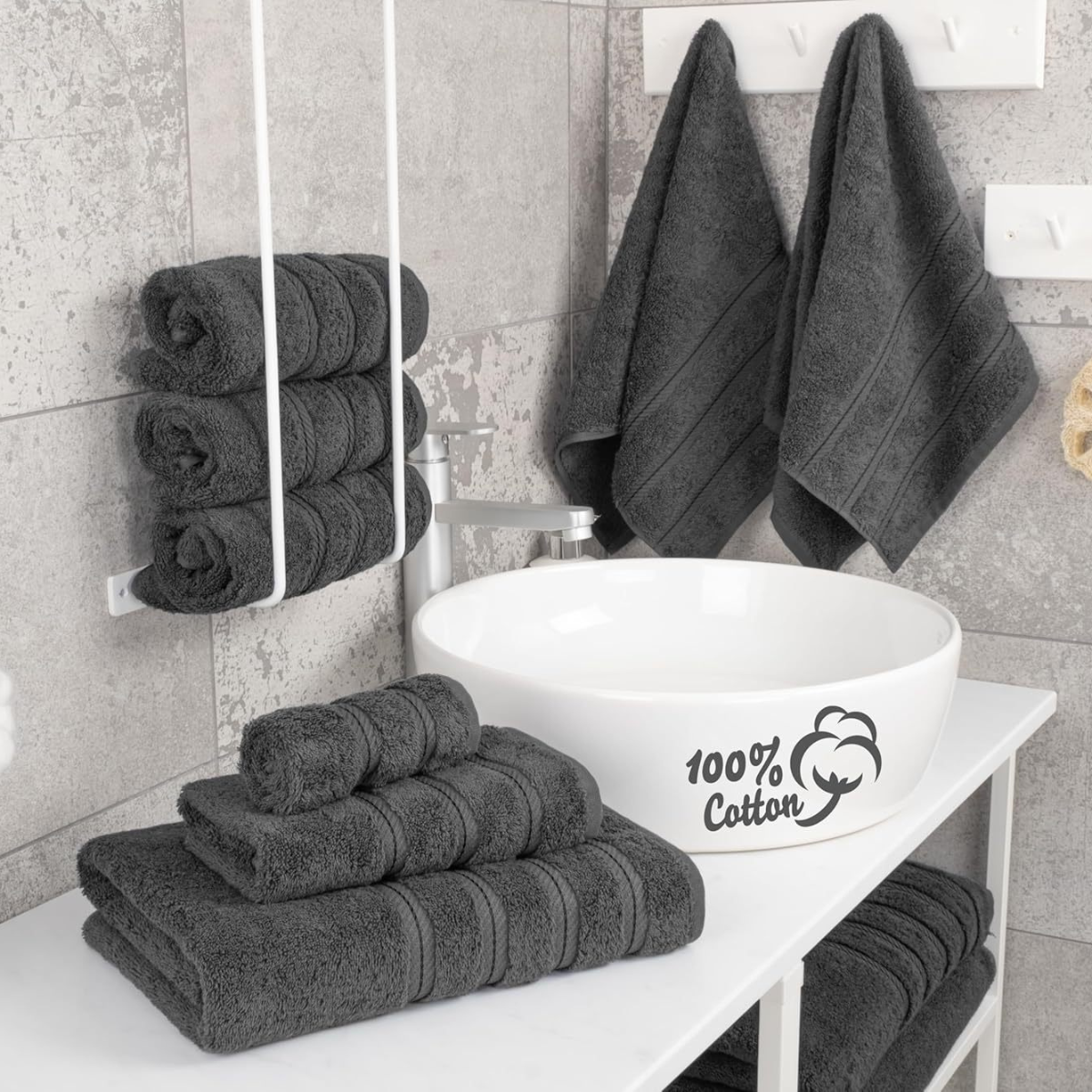 Soft Cotton Bathroom Towel Set of 6