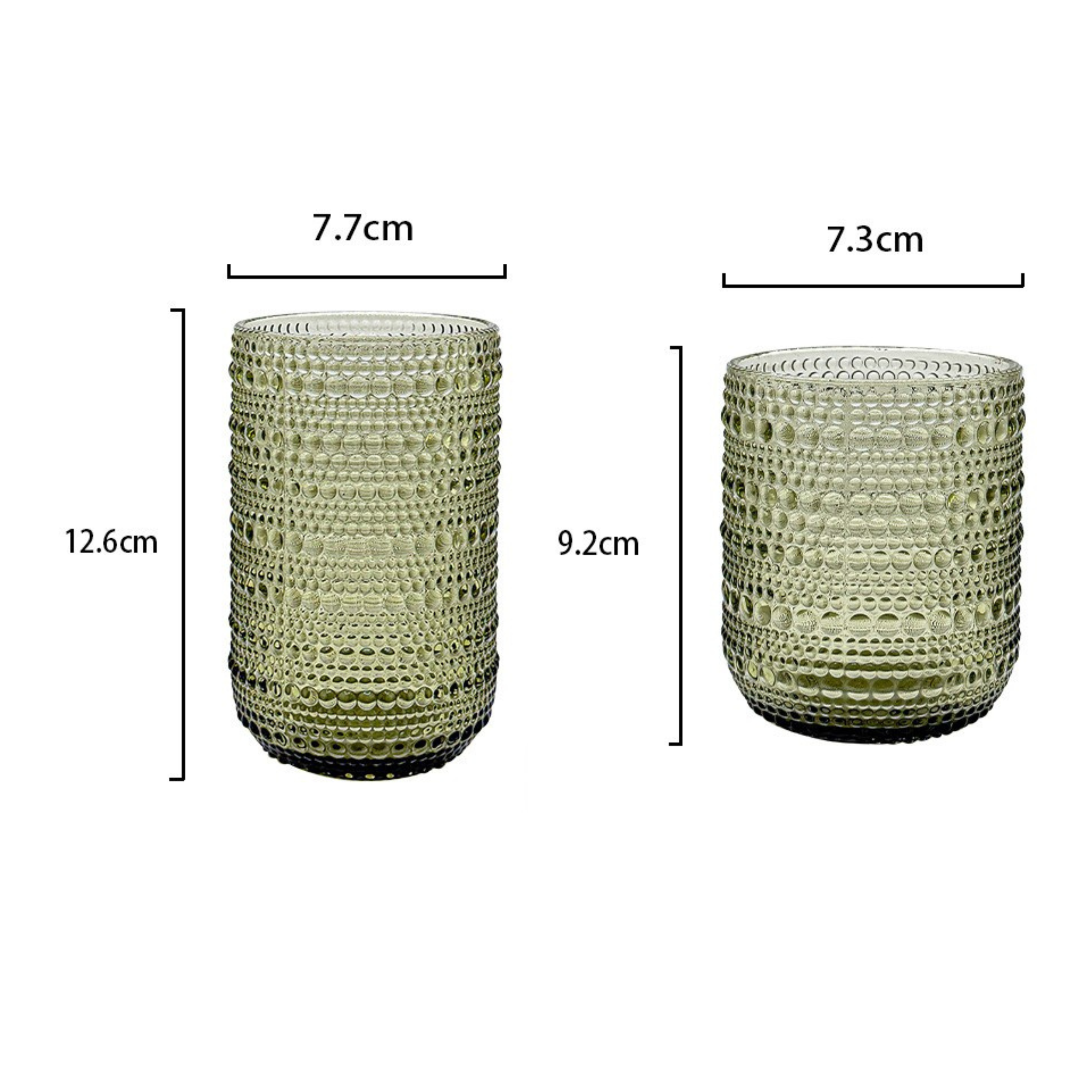 Colored Hobnail Drinking Glasses