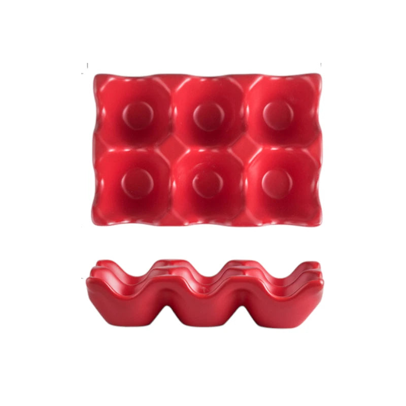 Ceramic Egg Holder Tray 6 Egg Kitchen Storage Organizer