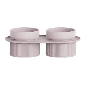 Double Elevated Ceramic Cat Bowl With Non-Slip Stand