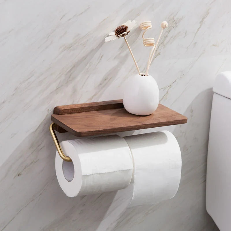 AURA WOOD – Brass & Walnut Paper Holder