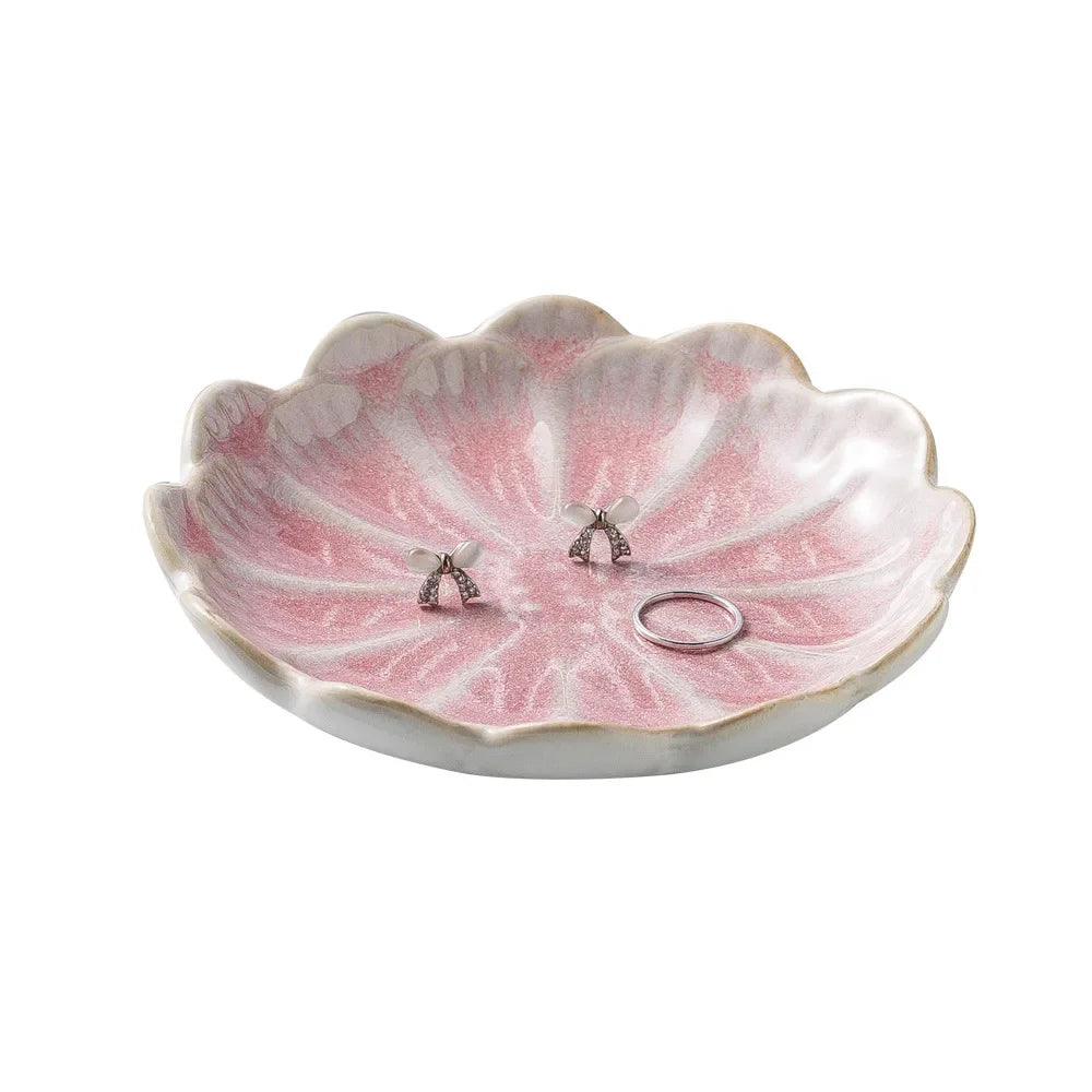 Ceramic Jewelry Tray Lotus Design