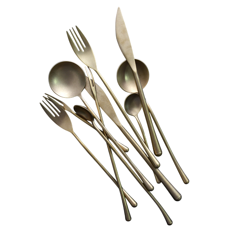 Retro Gold Cutlery Set — Japanese Style