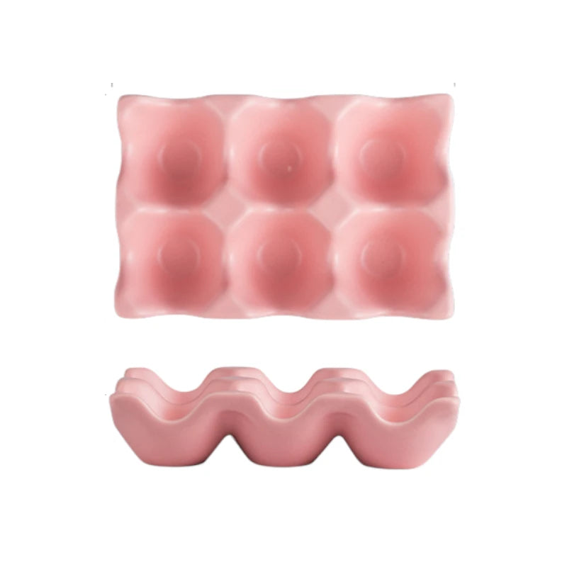 Ceramic Egg Holder Tray 6 Egg Kitchen Storage Organizer