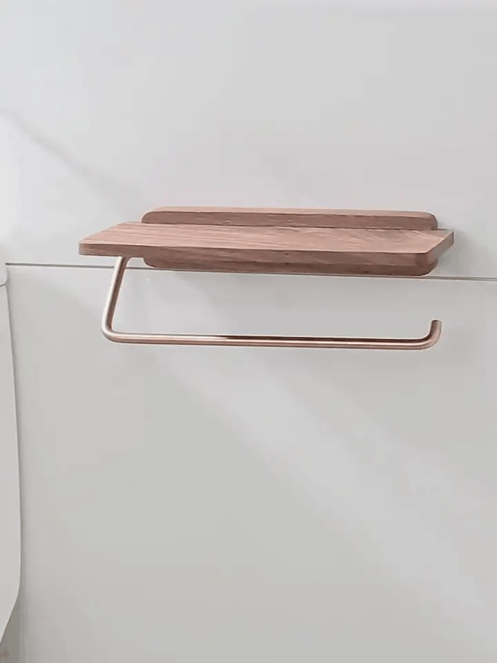 AURA WOOD – Brass & Walnut Paper Holder