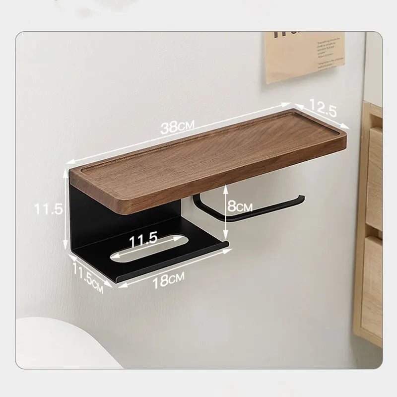 Toilet Paper Holder with Storage Shelf