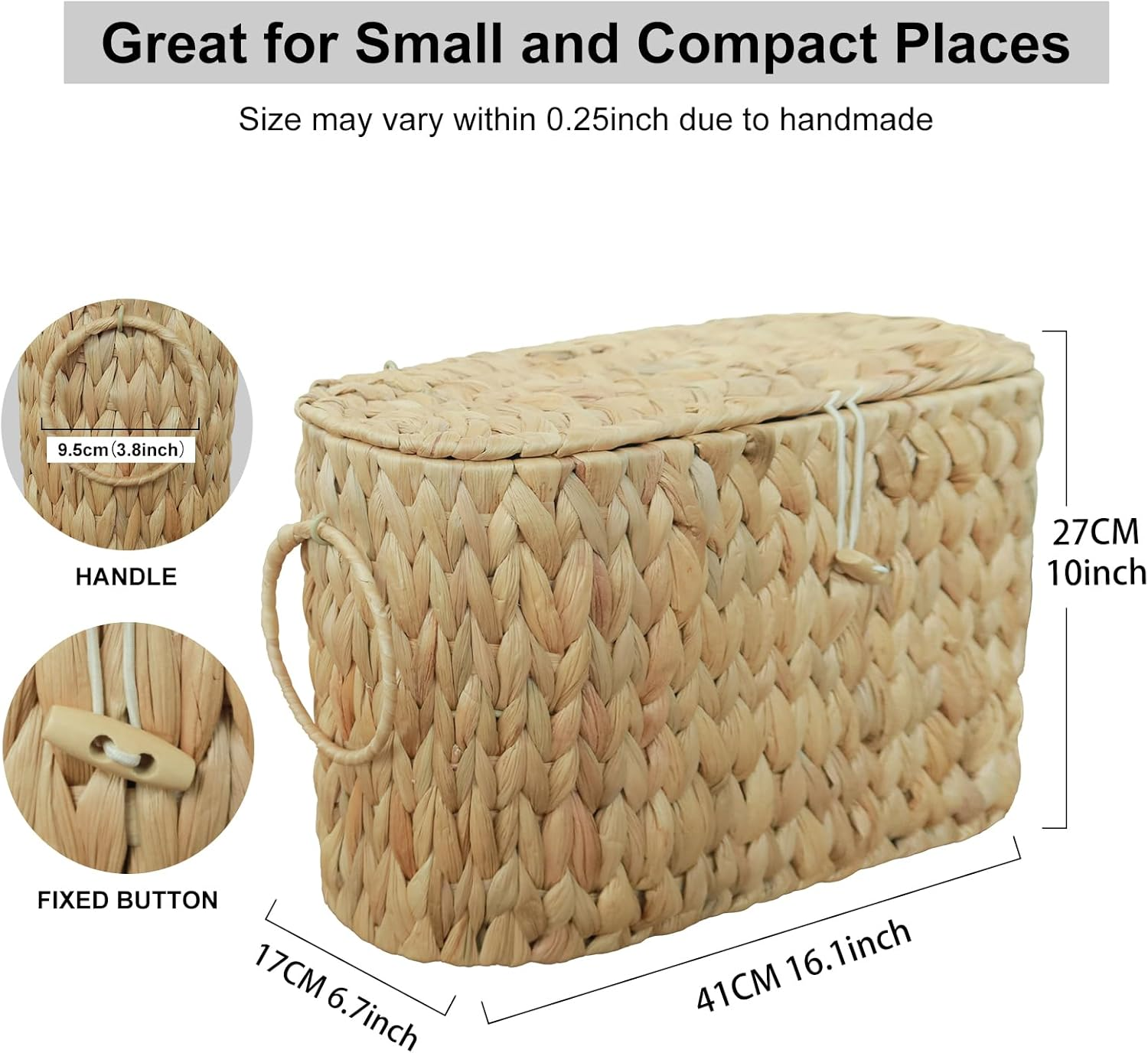 Handwoven Wicker Storage Basket with Lid