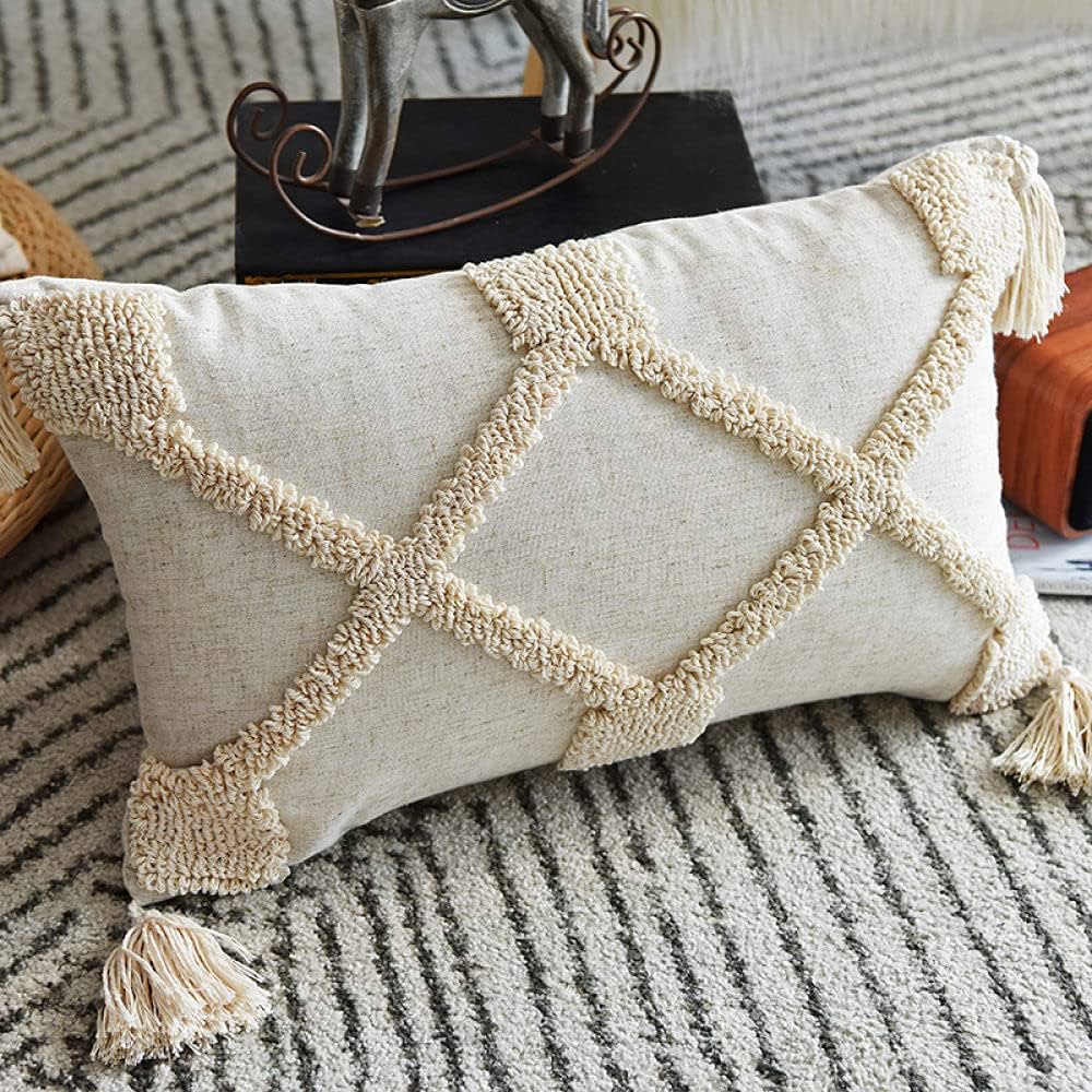 Boho Cotton Cushion Cover with Tassels