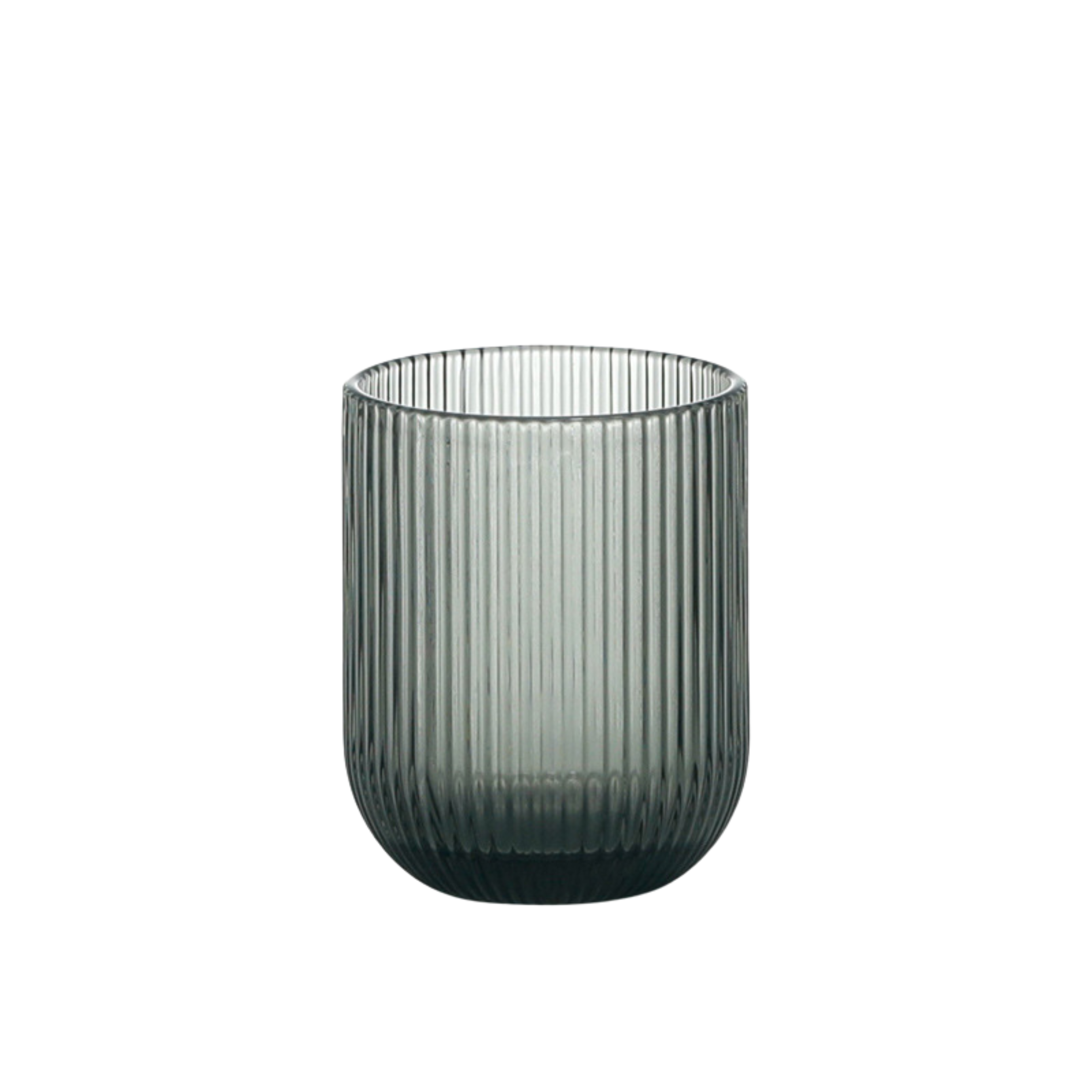 Ribbed Glass Drinking Cup