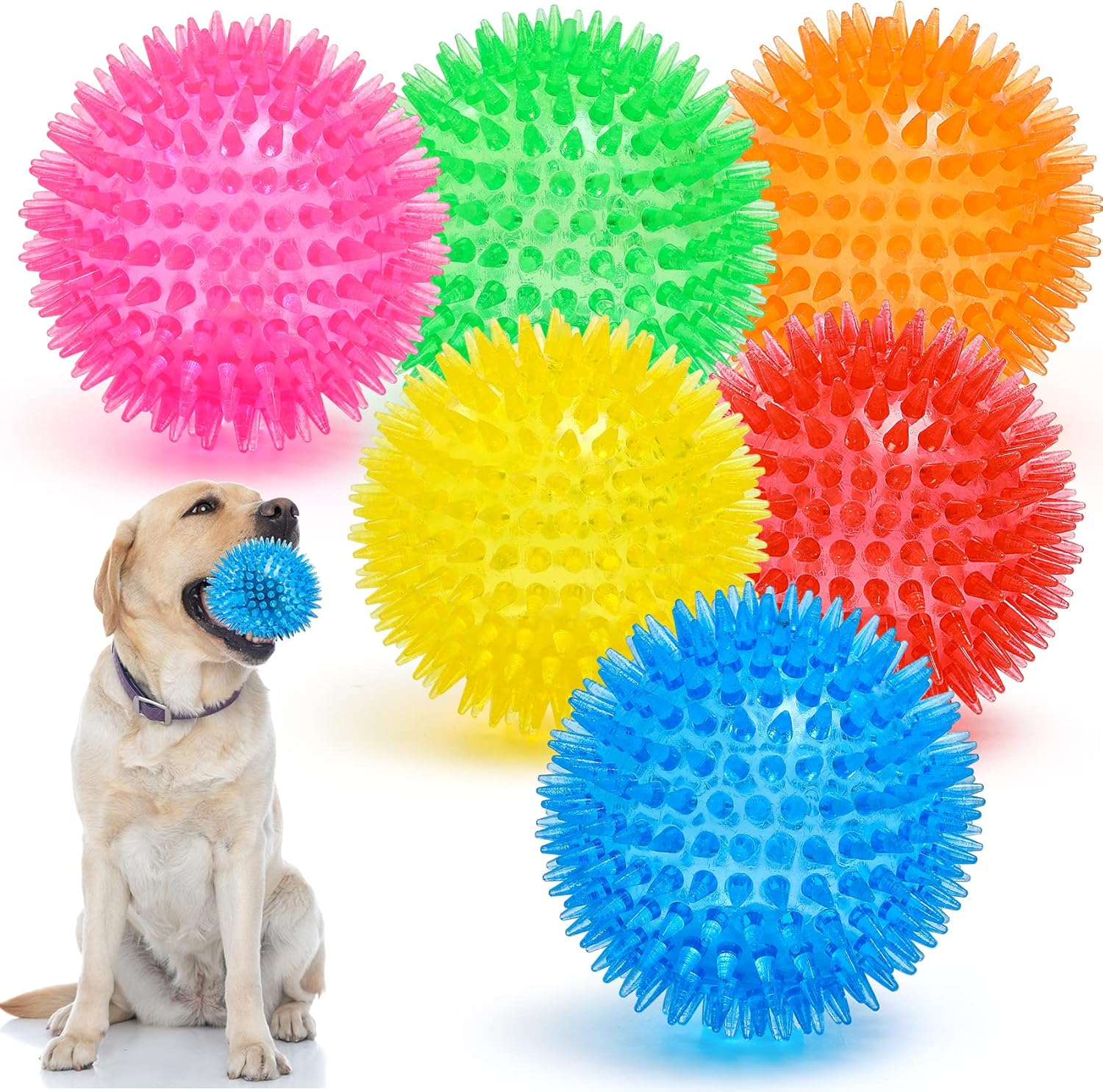 Squeaky Dog Toy Balls Set of 6