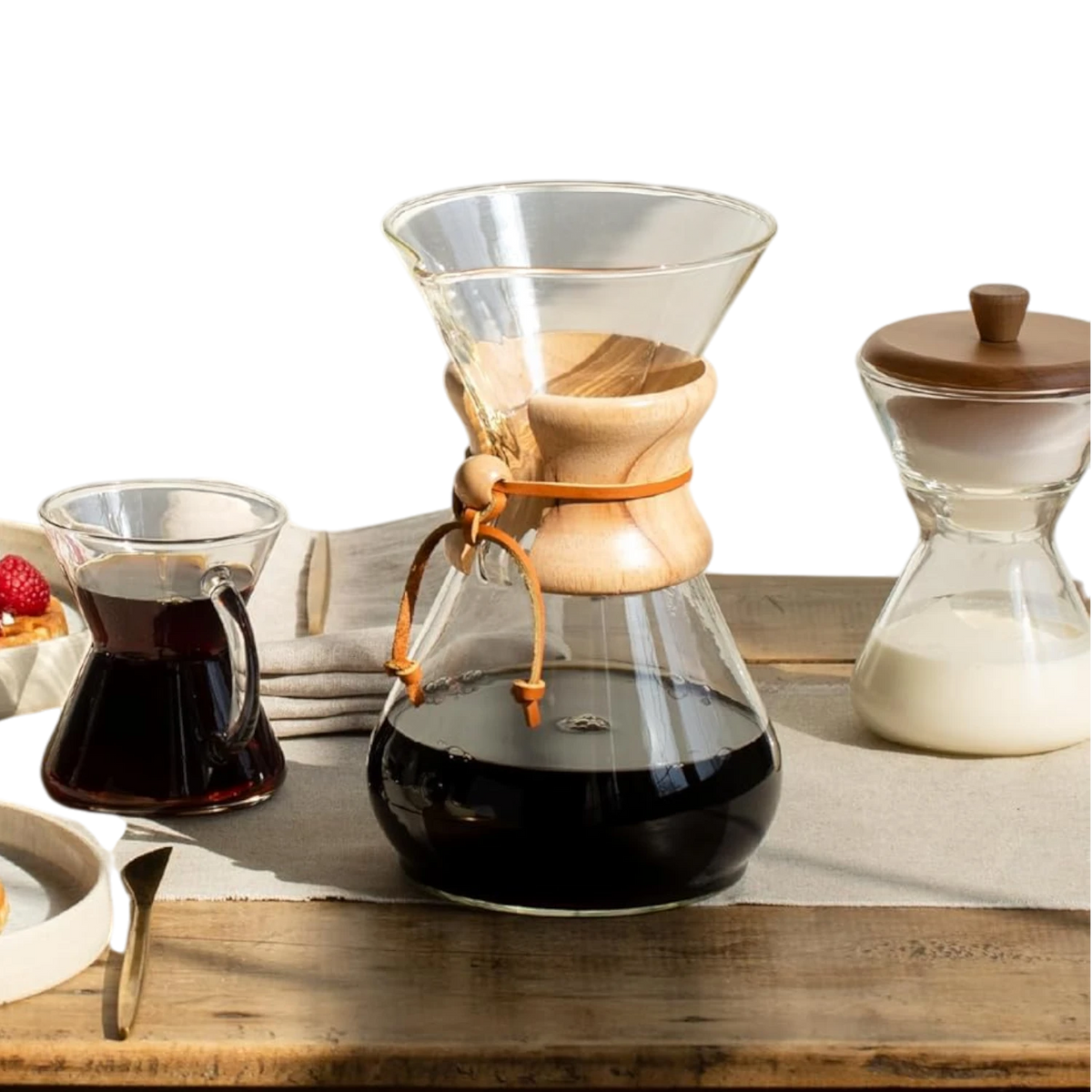 Borosilicate Glass Pour-Over Coffee Maker with Reusable Stainless Steel Filter