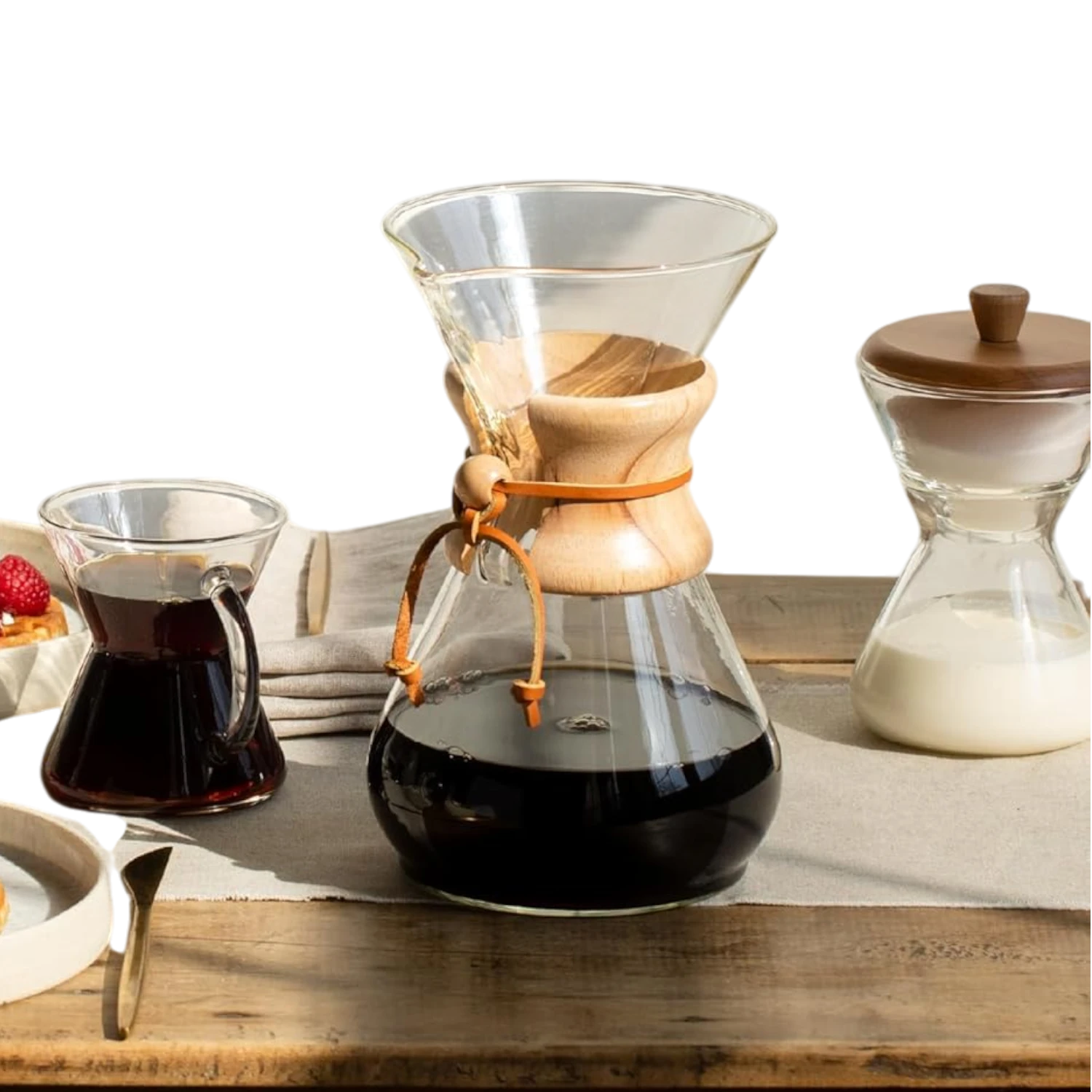 Borosilicate Glass Pour-Over Coffee Maker with Reusable Stainless Steel Filter