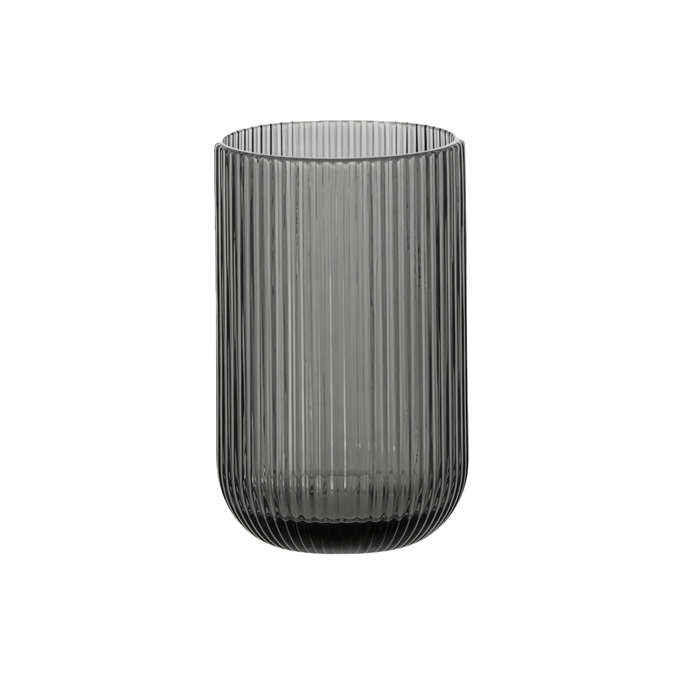 Ribbed Glass Drinking Cup
