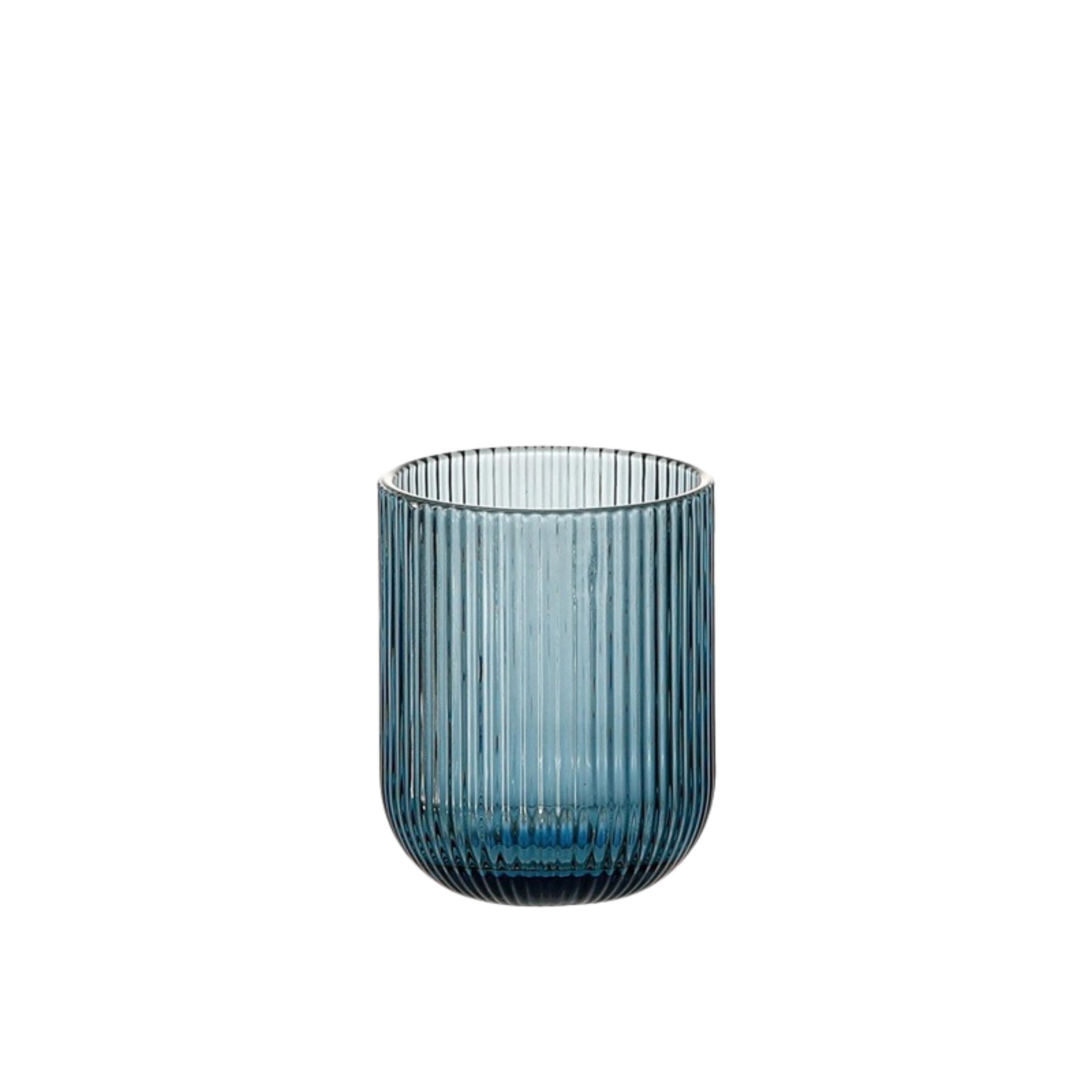 Ribbed Glass Drinking Cup