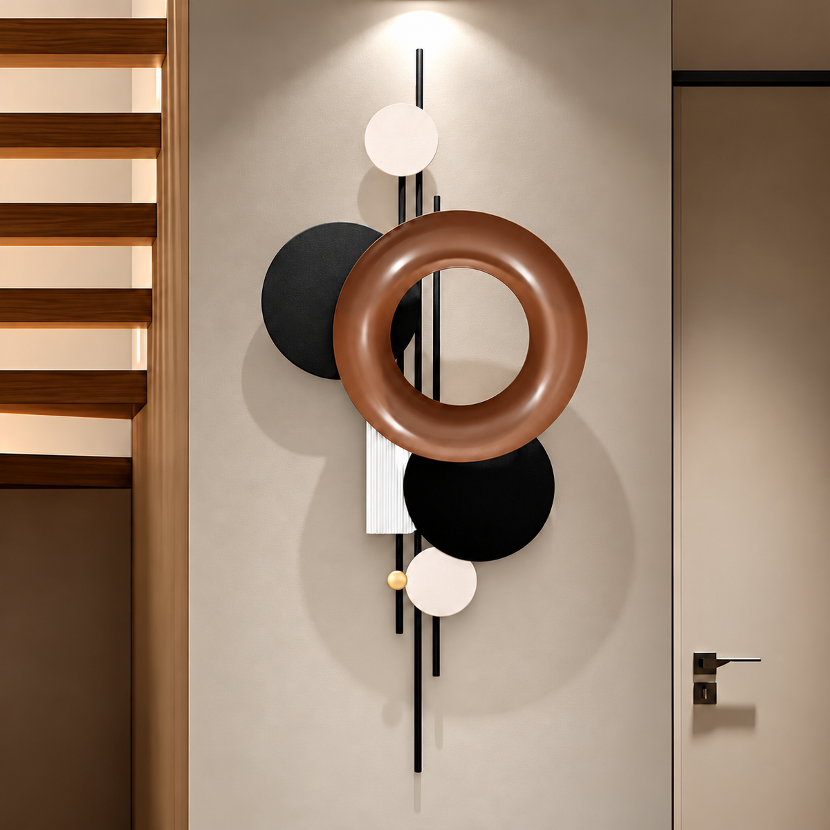 Abstract Metal Wall Art - Geometric Circle Design