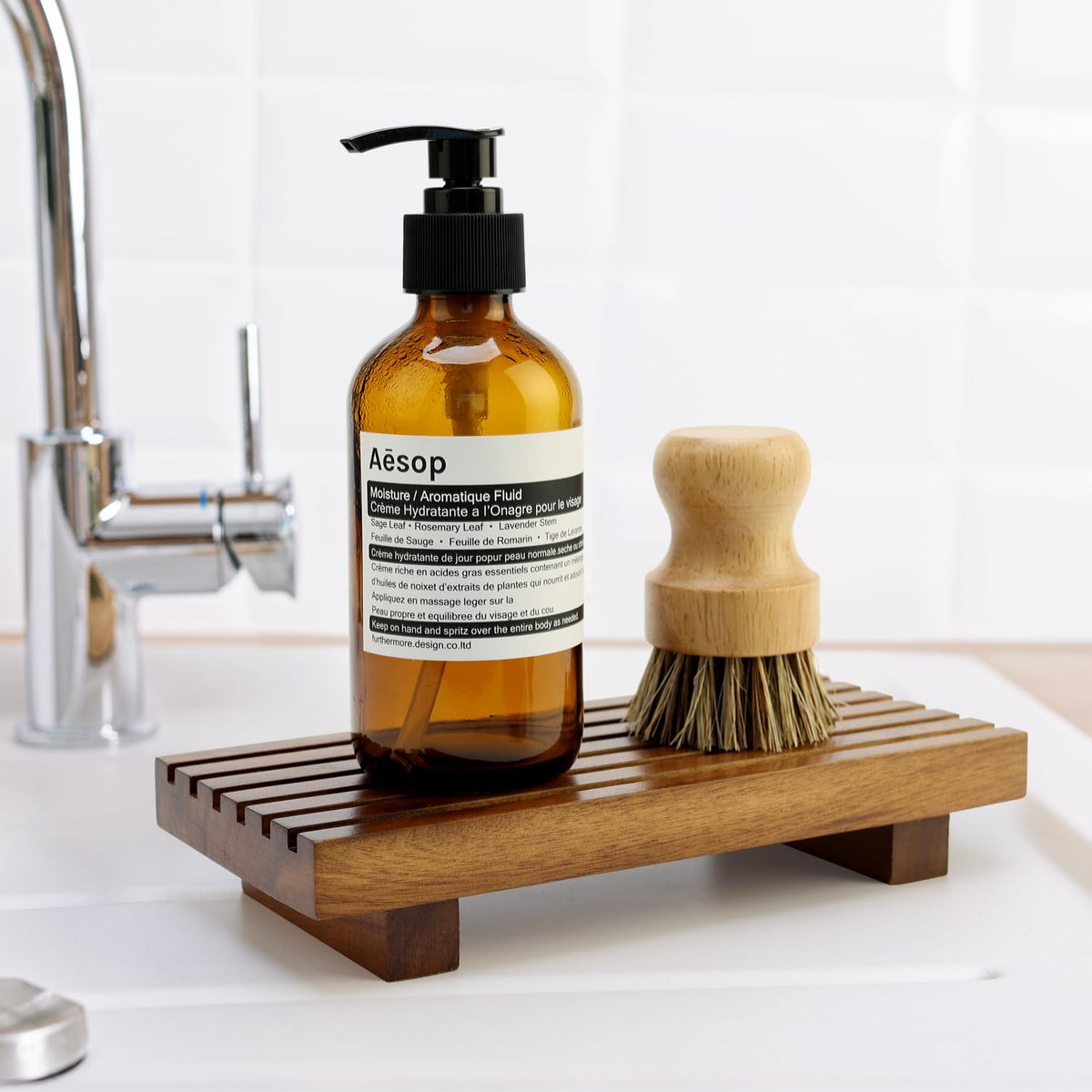 Acacia Wood Riser - Decorative Countertop Tray