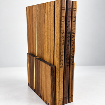 Acacia Wood Cutting Board Set with Stand