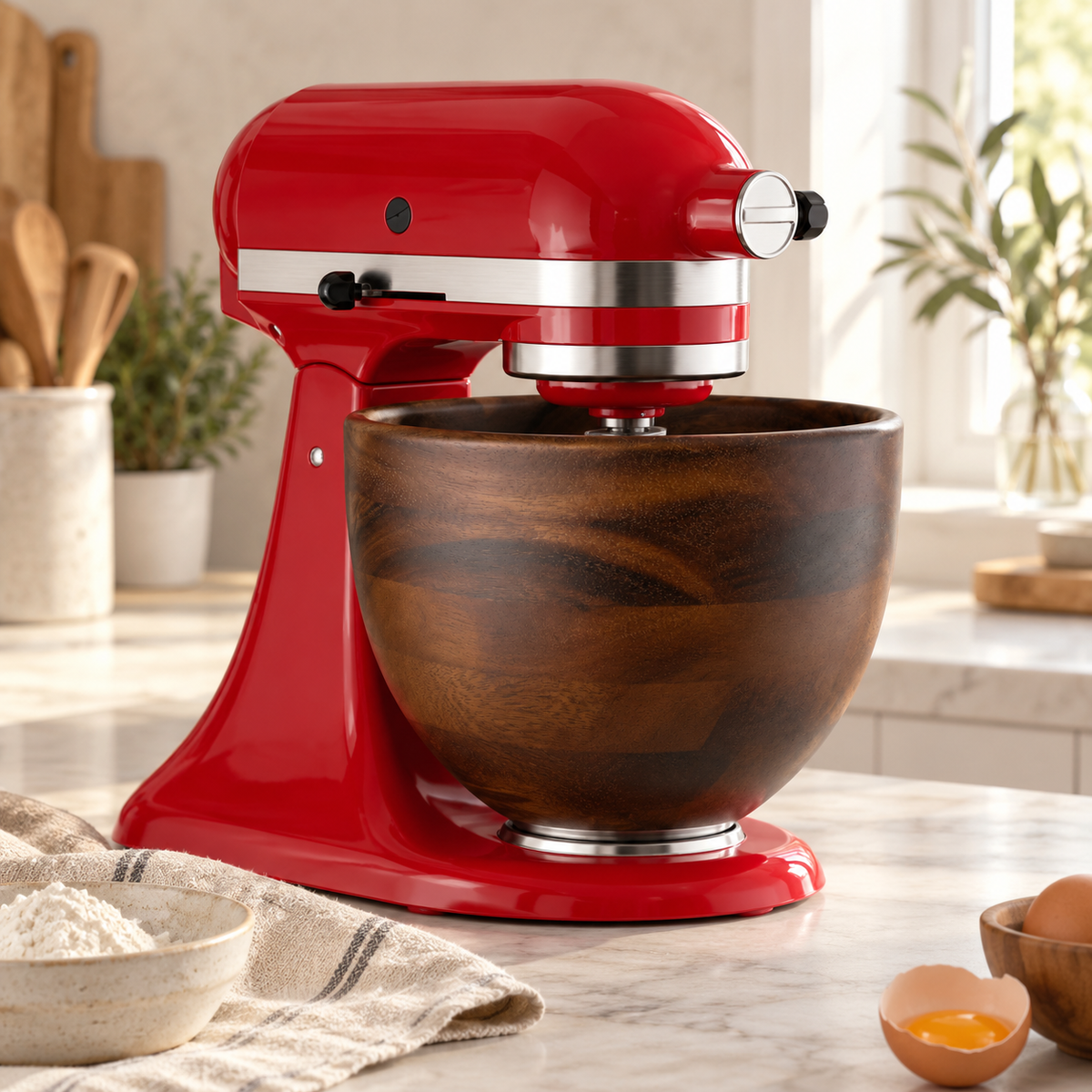 Acacia Wood Mixing Bowl – KitchenAid Compatible