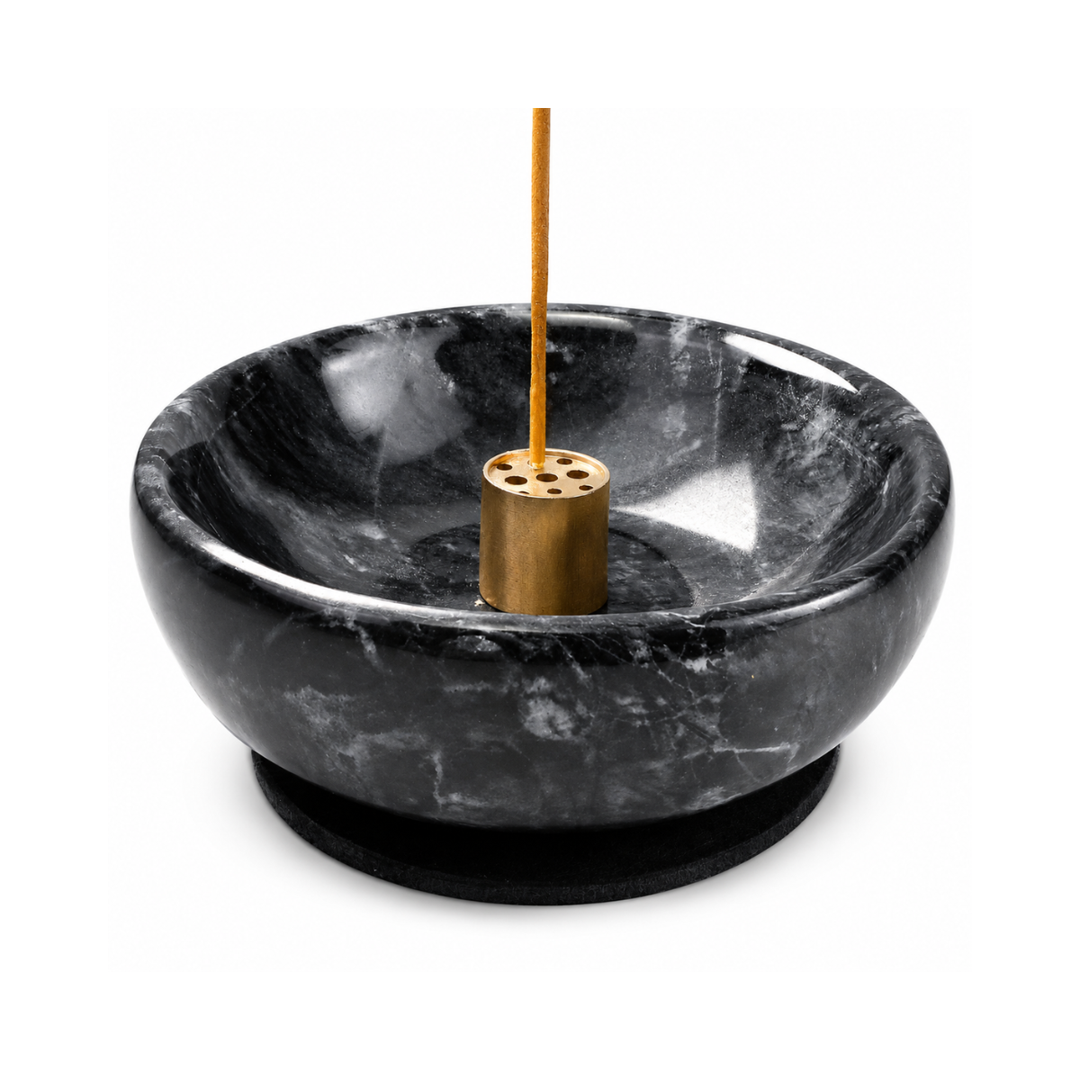 Black Marble Incense Holder - Ash Catcher Bowl
