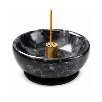 Black Marble Incense Holder - Ash Catcher Bowl