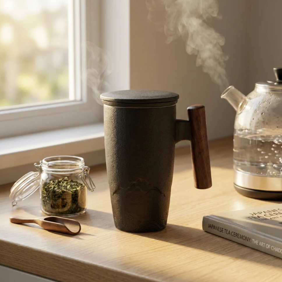 Artisanal Ceramic Tea Infuser Mug 350ml