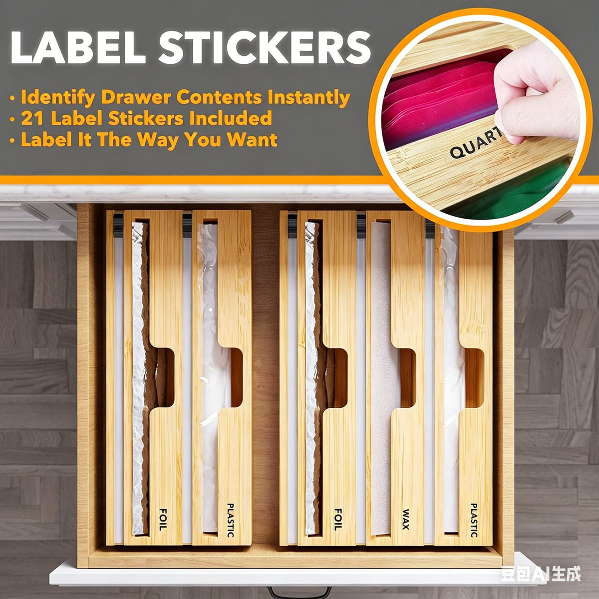 Bamboo Wrap Dispenser with Cutter