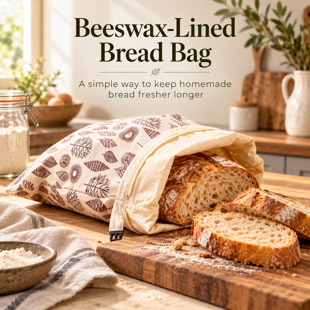 Reusable Beeswax Bread Bag – Fresh Bread Storage