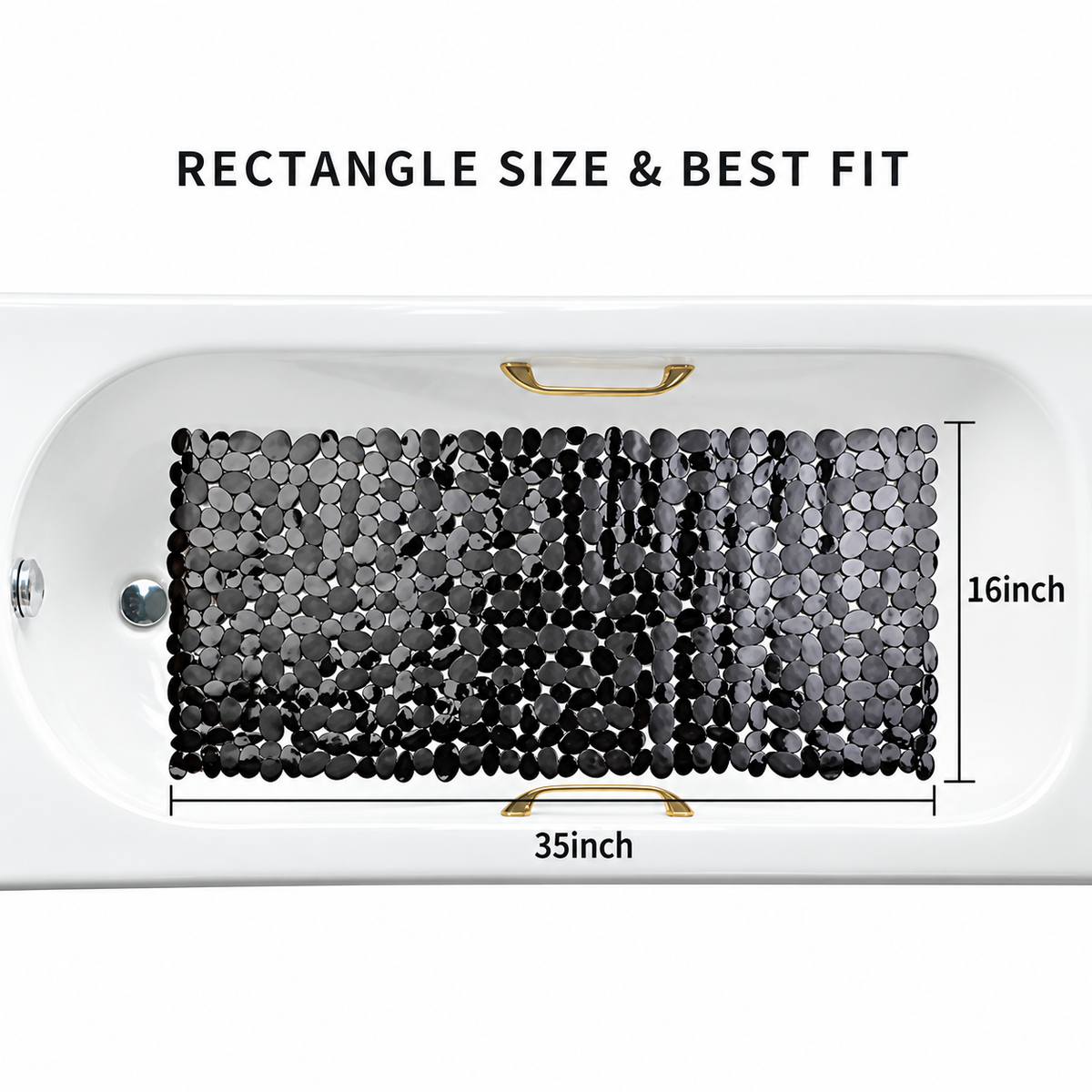 Black Pebble Bathtub Mat