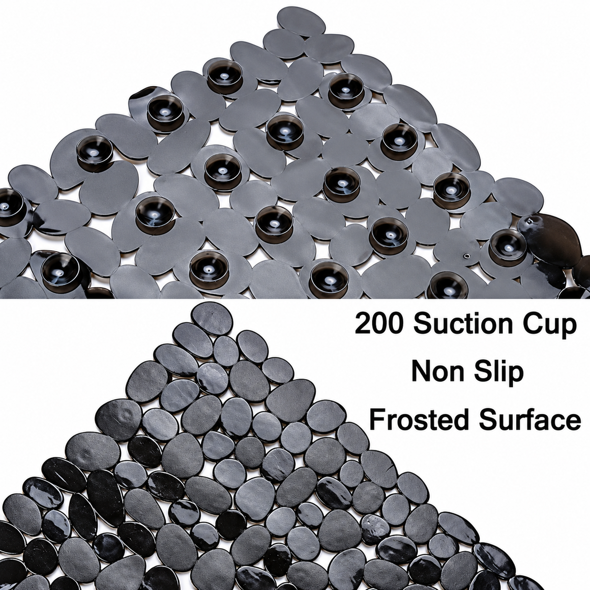 Black Pebble Bathtub Mat