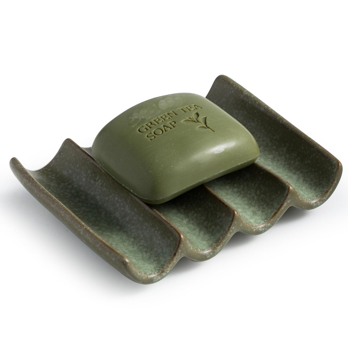Ceramic Soap Dish - Grooved Drainage Design