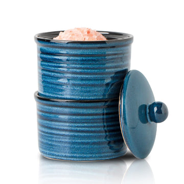 Ceramic Stacking Salt Cellar Set - 2-Piece Lidded Design