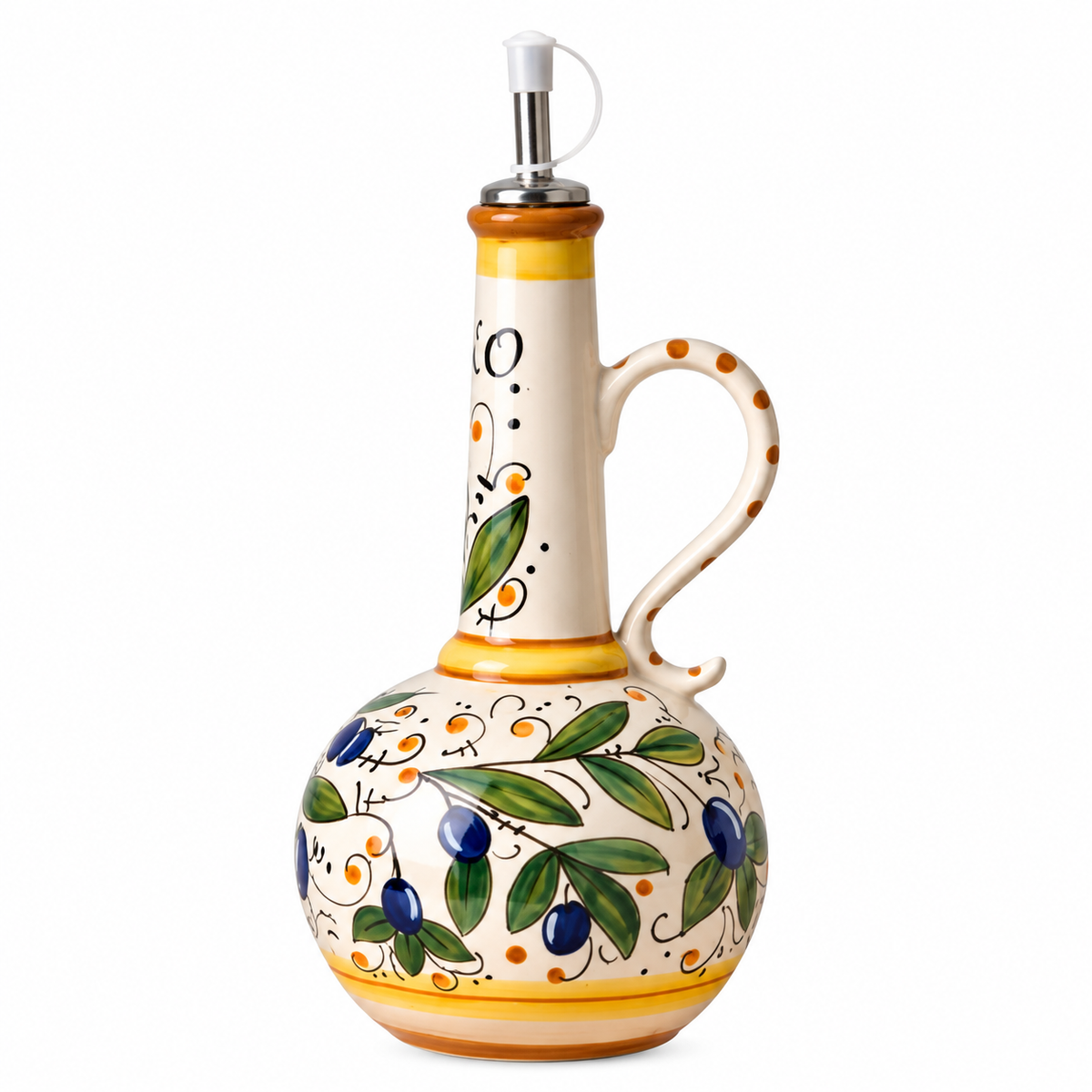 Ceramic Olive Oil Bottle - Mediterranean Design