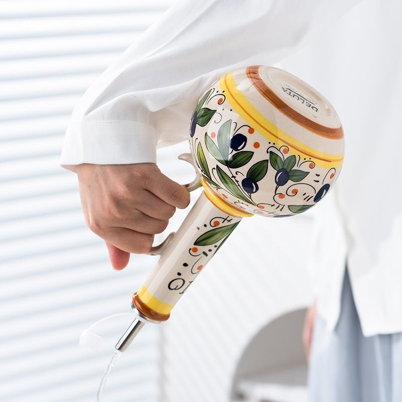 Ceramic Olive Oil Bottle - Mediterranean Design