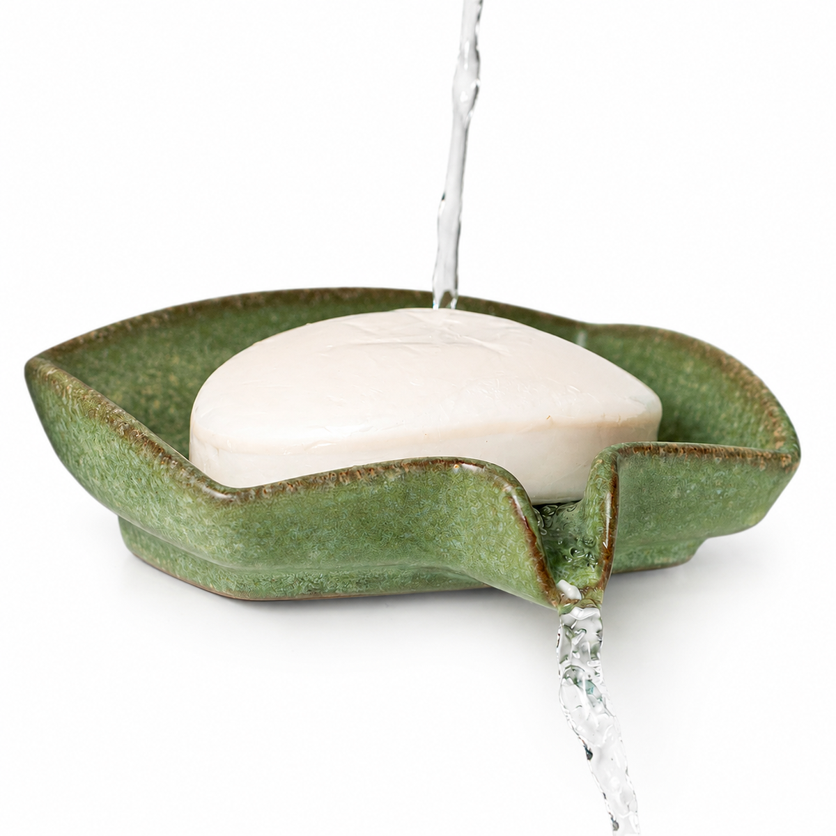 Ceramic Soap Dish - Waterfall Drainage Design