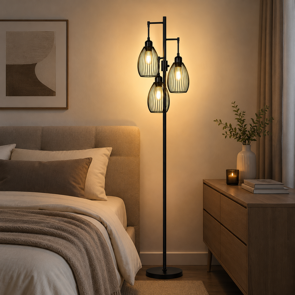 Teardrop Cage Floor Lamp