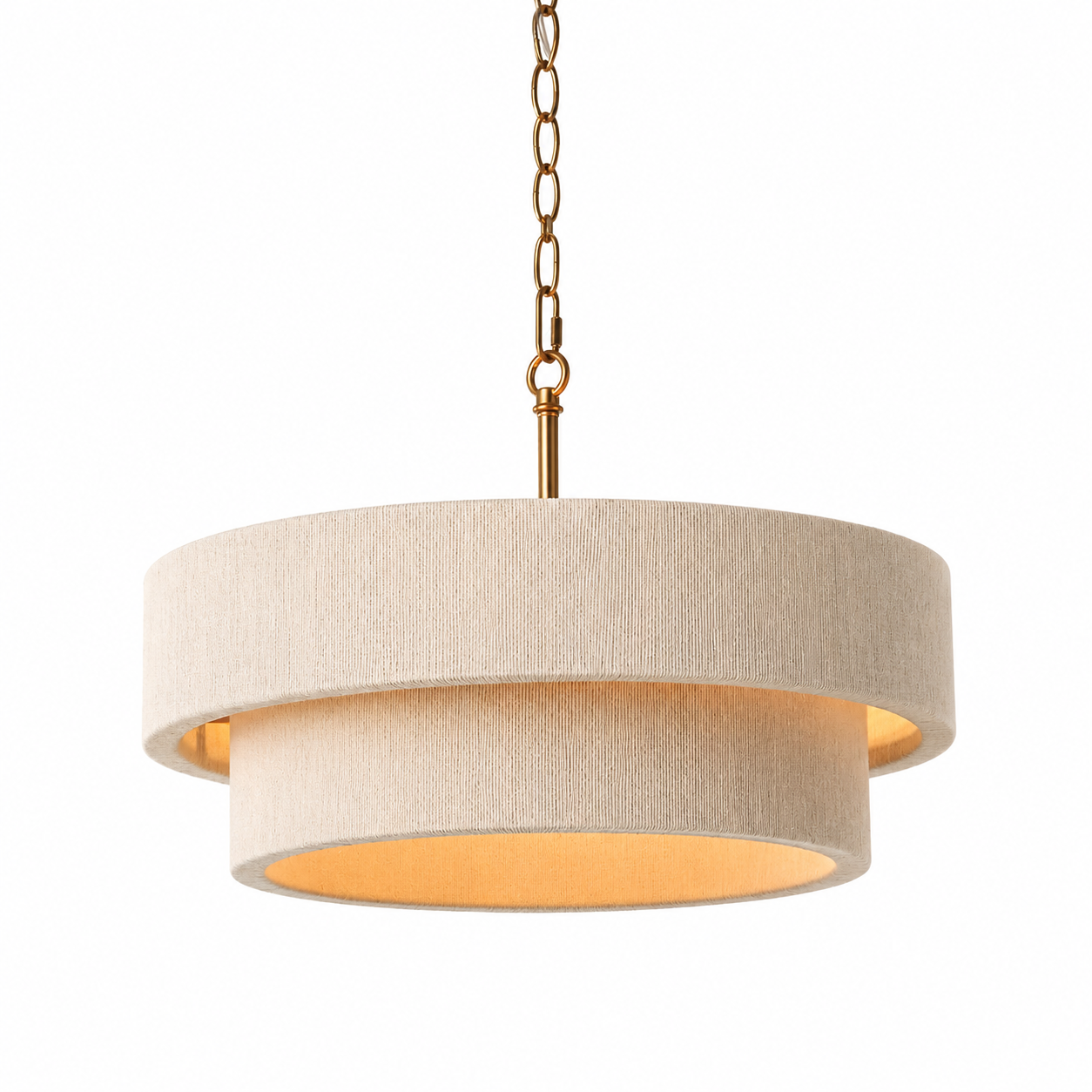 Woven Fabric Drum Pendant Light 80 cm - Adjustable Height