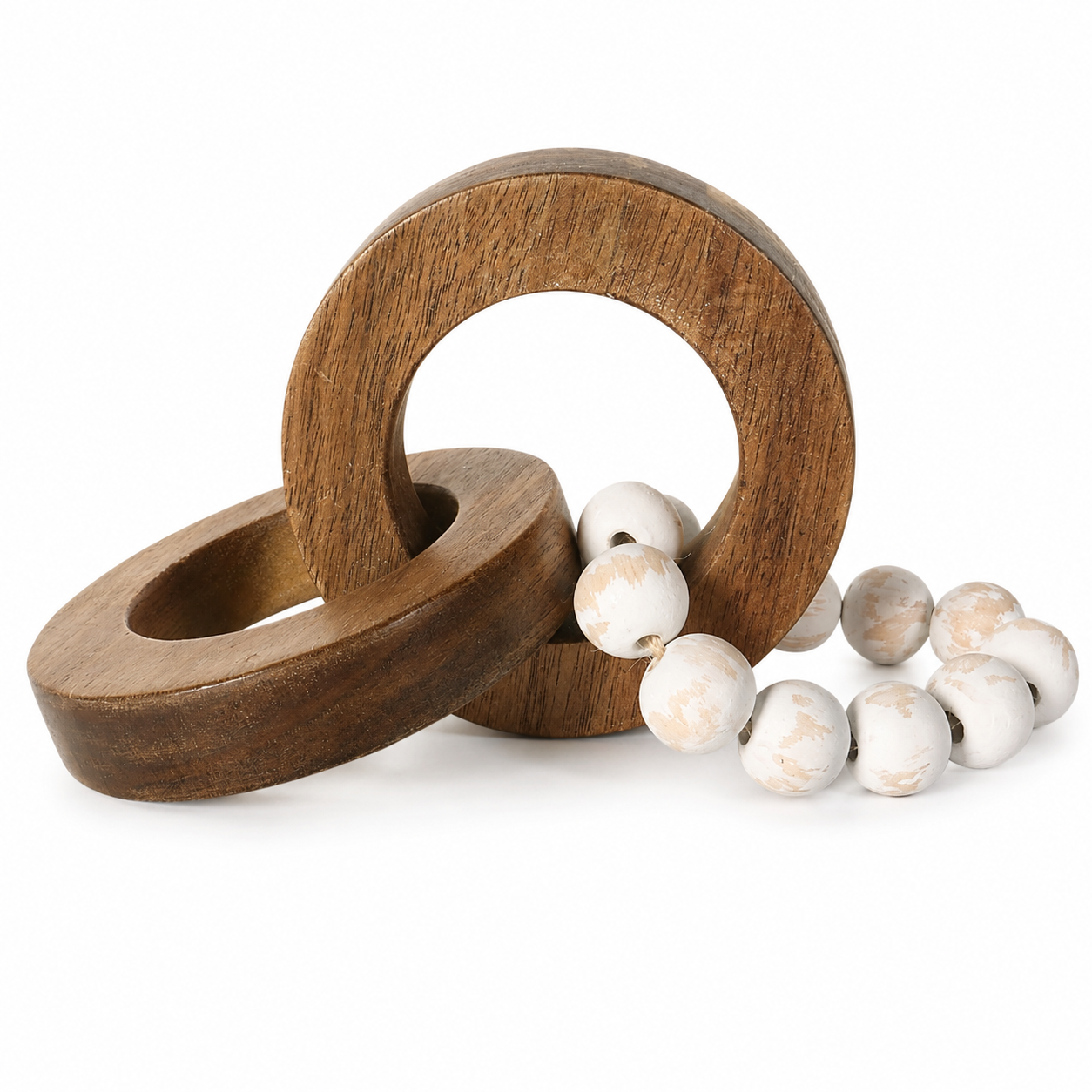 Wood Chain Link Decor - Handcrafted Accent