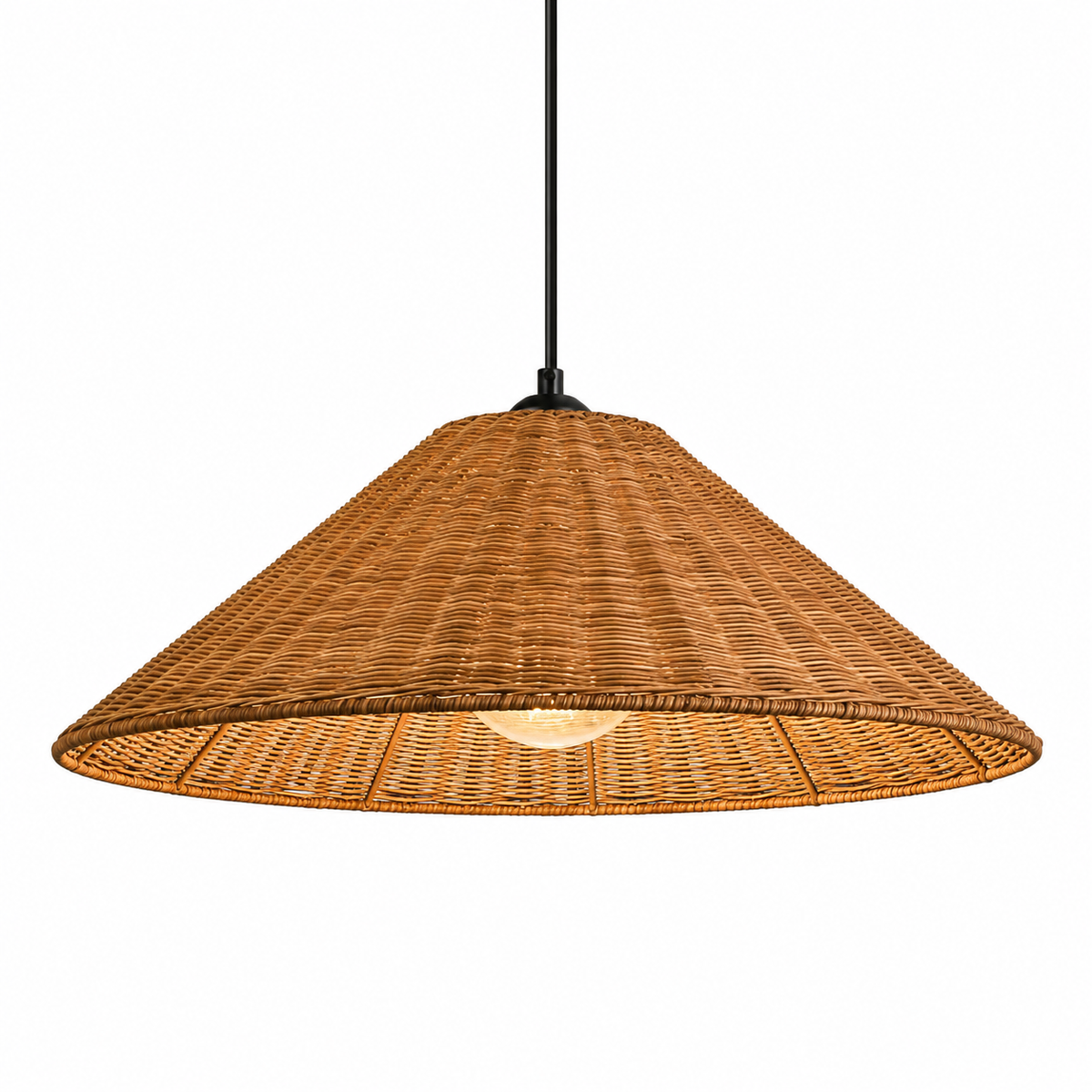 Large Rattan Dome Pendant Light