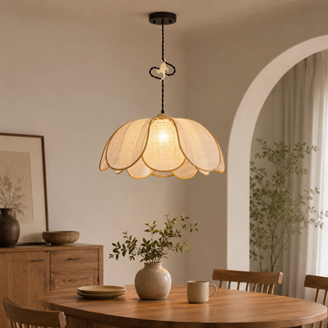 Lotus Linen Pendant Light - Petal Shade