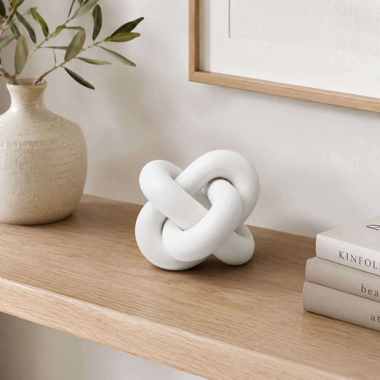 Modern Wood Knot Sculpture - Minimalist Accent