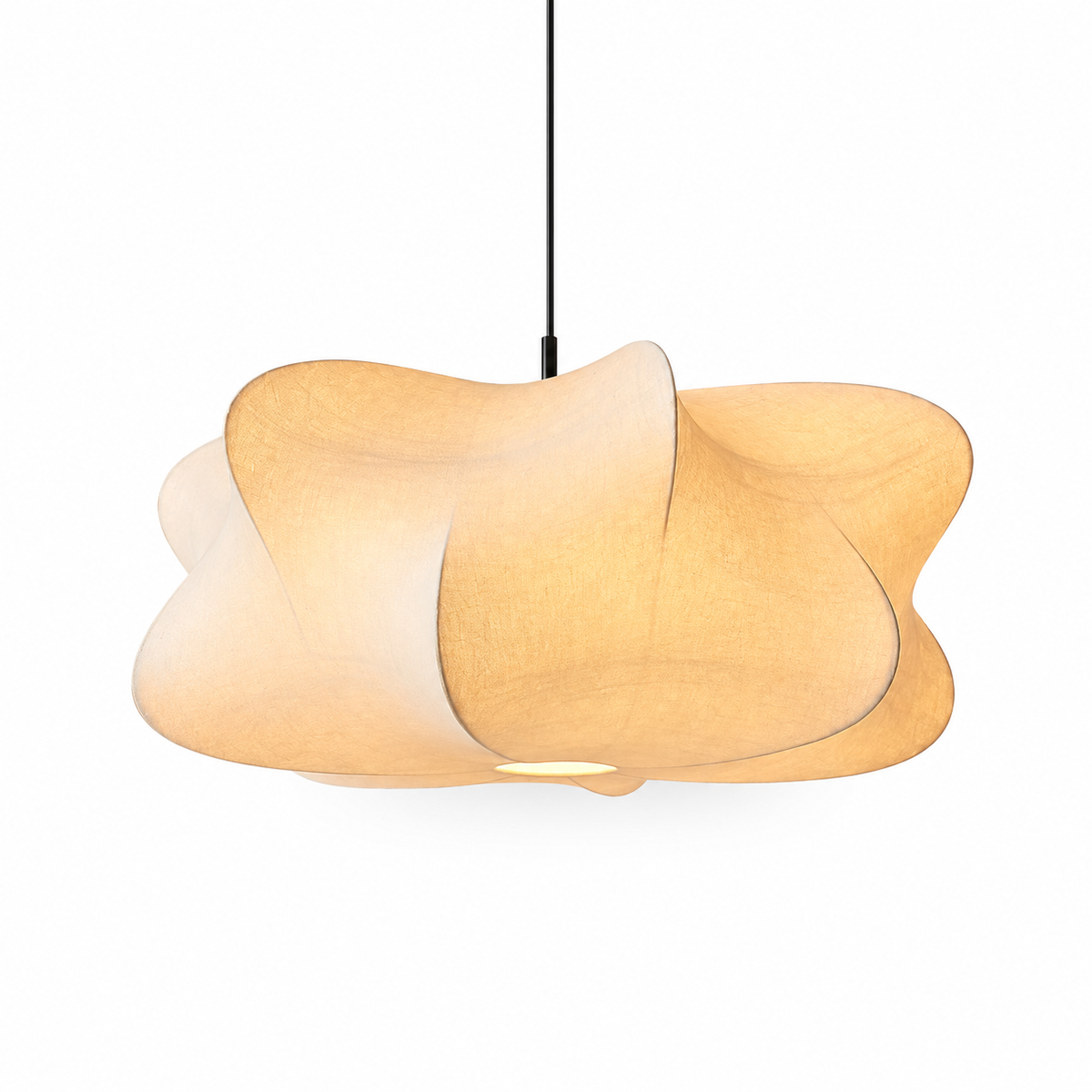 Wabi Sabi Fabric Pendant Light - Sculptural Shade