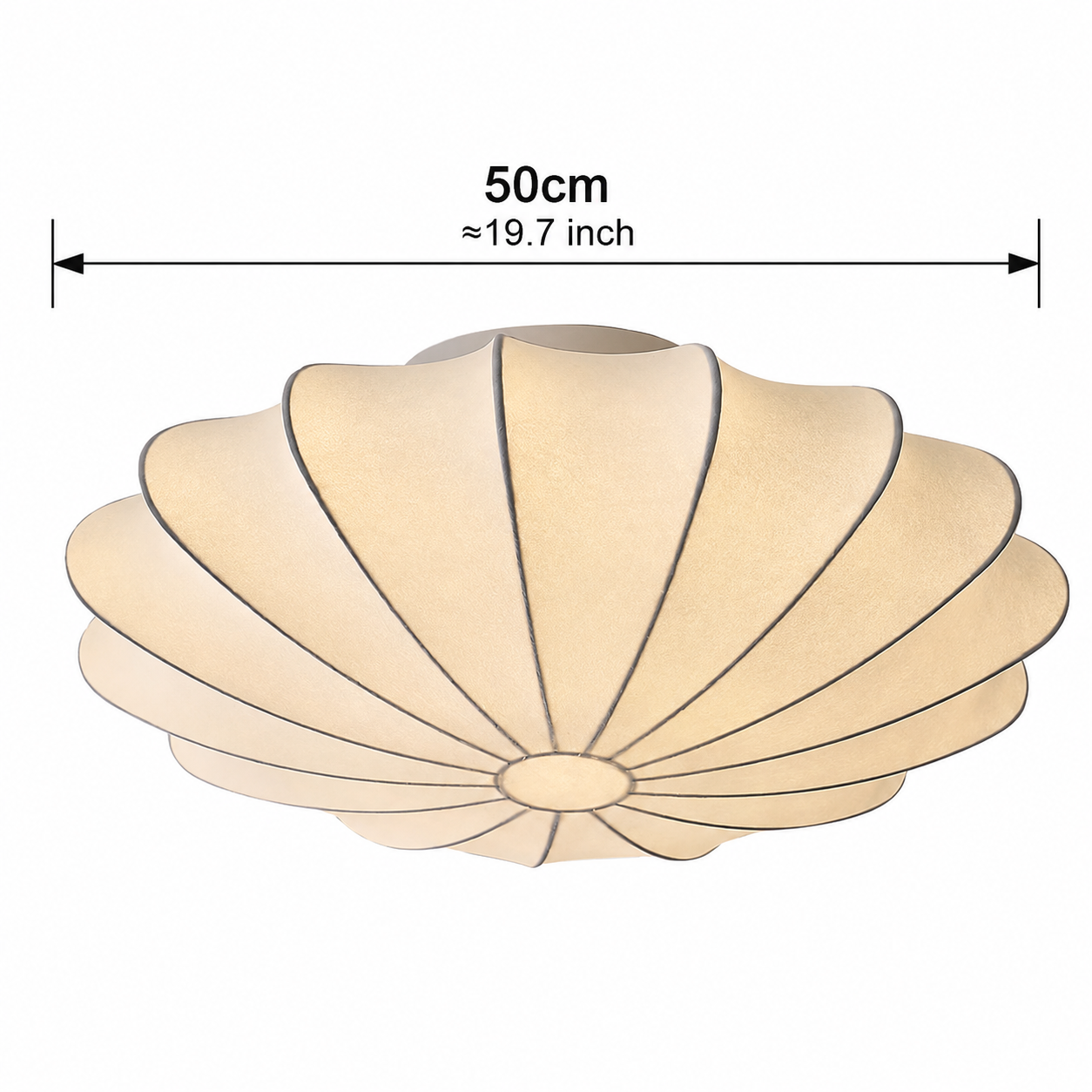 Japanese Silk Ceiling Light - Wabi Sabi Style