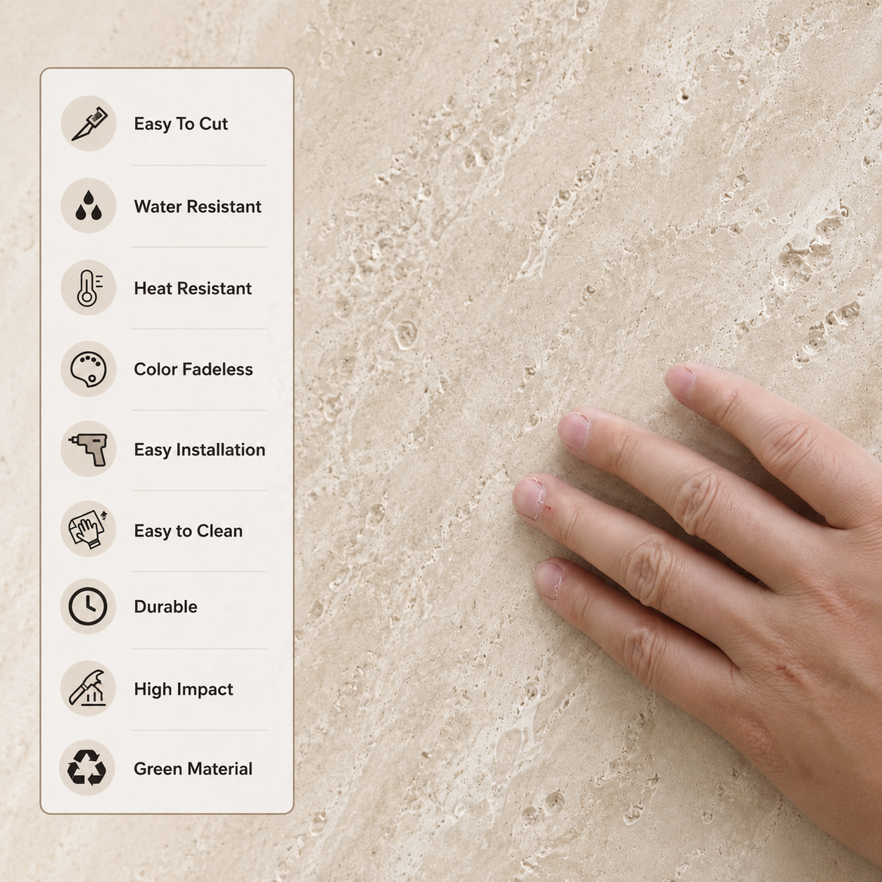 Travertine Stone Flexible Wall Panel