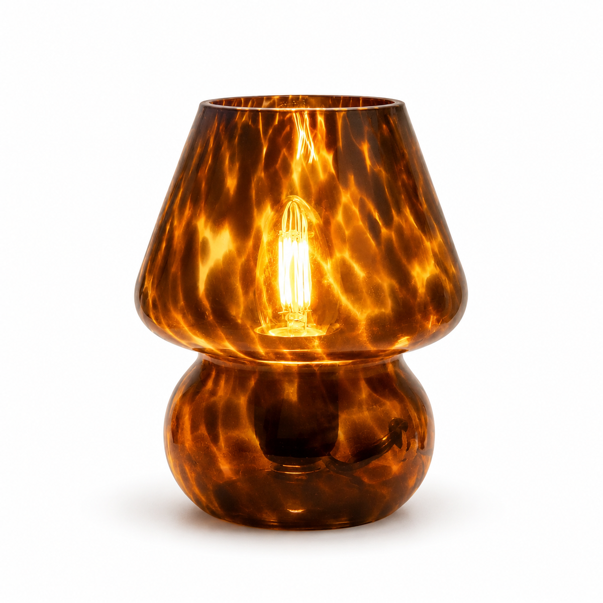 Vintage Glass Mushroom Table Lamp
