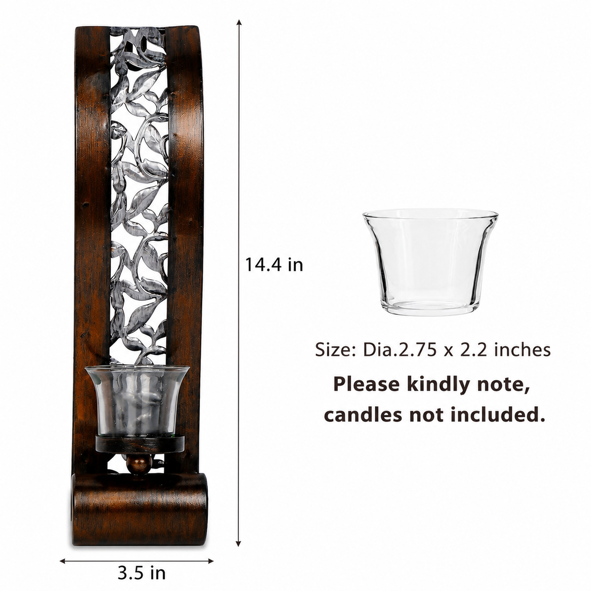 Patina Bronze Wall Candle Sconces Set of 2