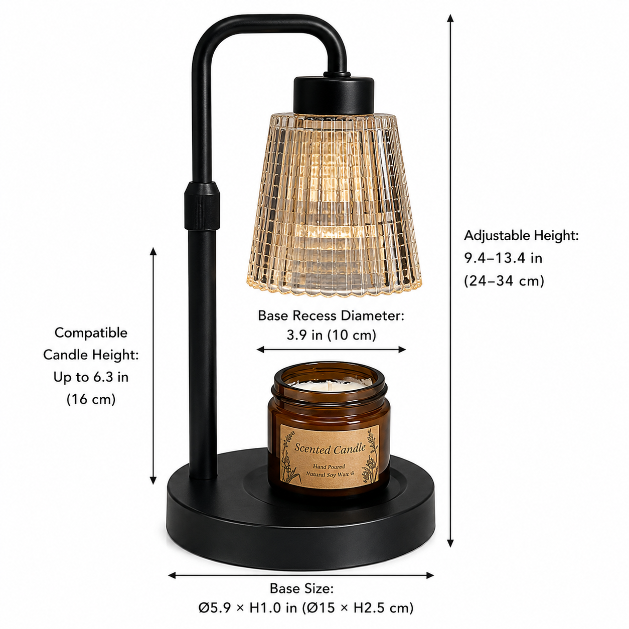 Glass Shade Candle Warmer Lamp