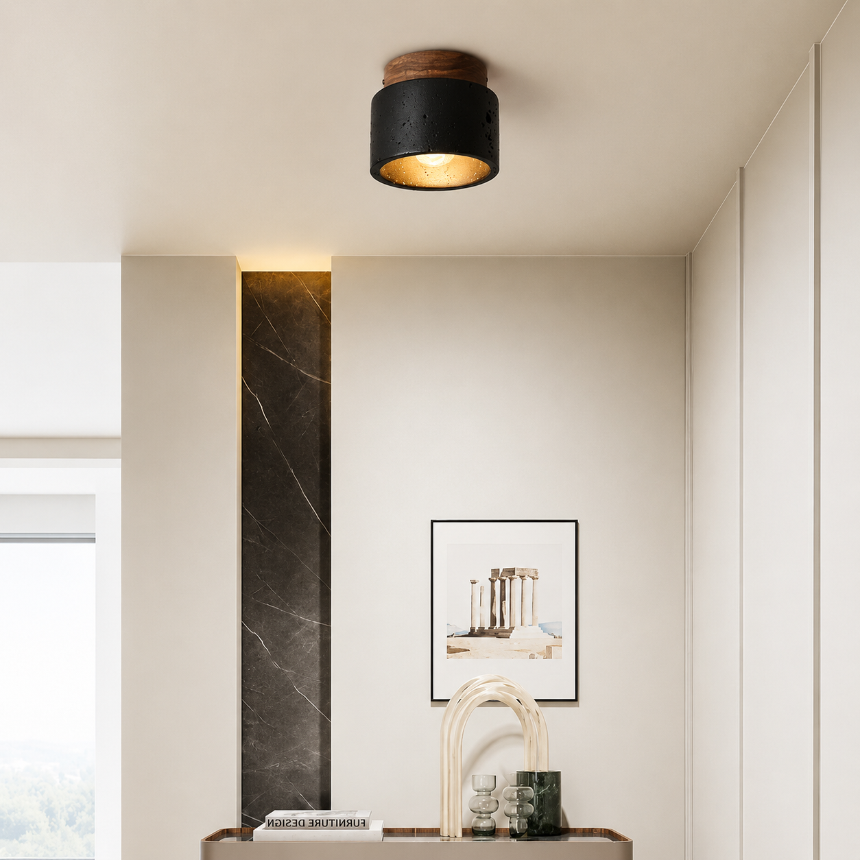 Travertine Ceiling Light