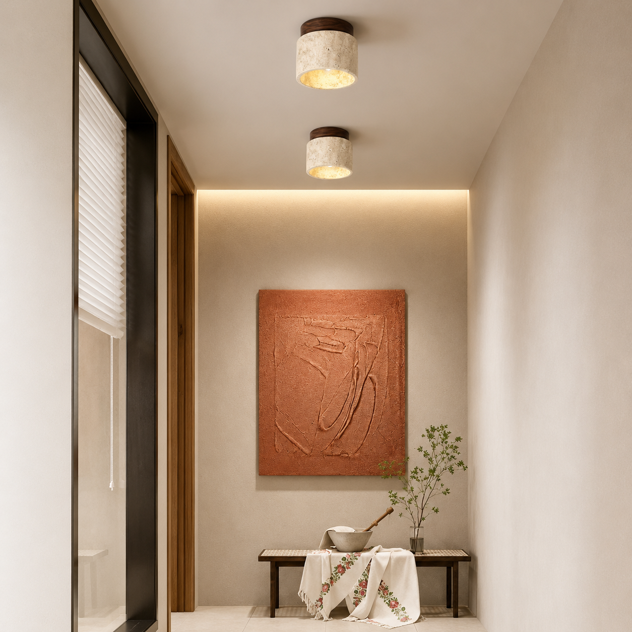 Travertine Ceiling Light