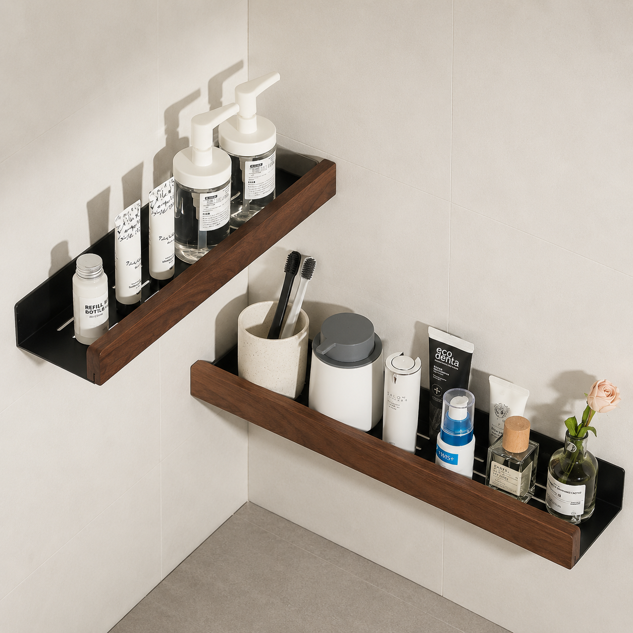 Wooden Bathroom Shelves – Space-Saving Storage