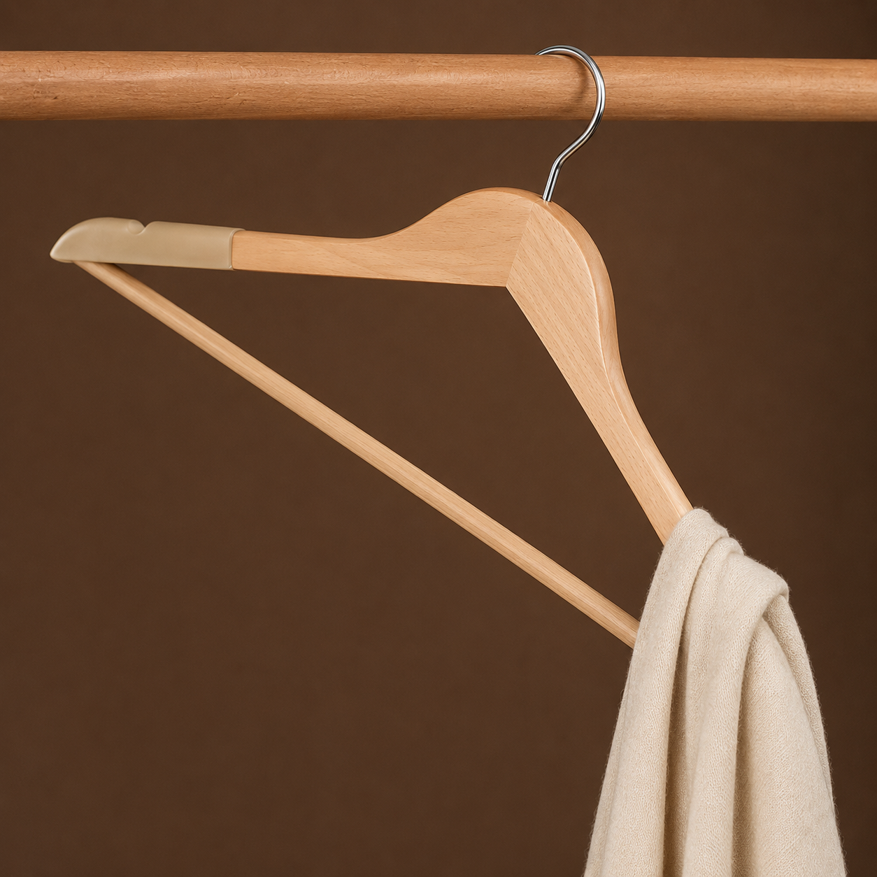 Wooden Clothes Hangers Non-Slip Set of 5